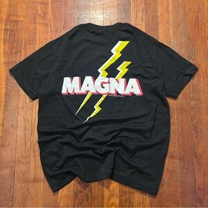 Vintage ‘80s Magna Tobacco Cigarettes Black Double Sided Graphic T-shirt L NWOT